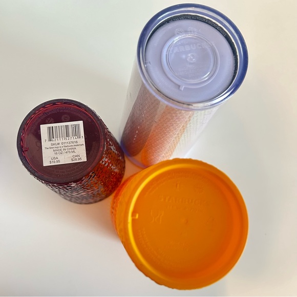 STARBUCKS Lot of 5 COLD CUPS TUMBLER Studded Ruby Iced Lilac Mango Ombré Sequins - Picture 10 of 15
